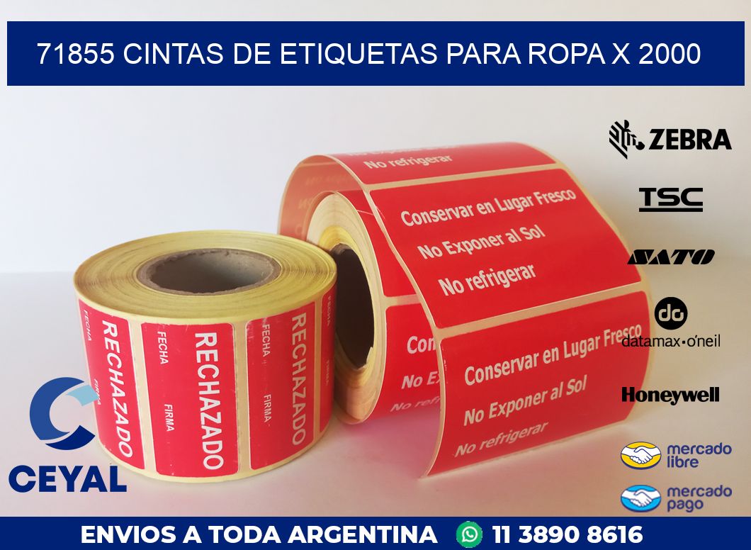 71855 CINTAS DE ETIQUETAS PARA ROPA X 2000