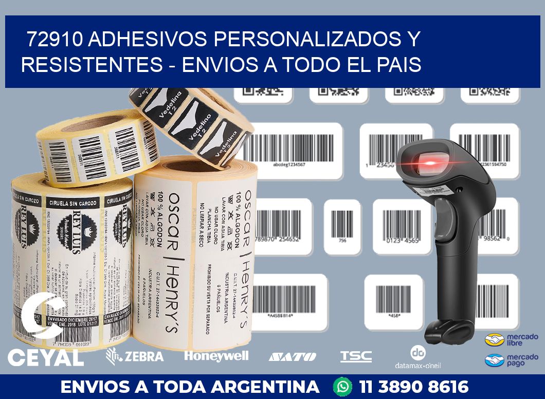 72910 ADHESIVOS PERSONALIZADOS Y RESISTENTES - ENVIOS A TODO EL PAIS