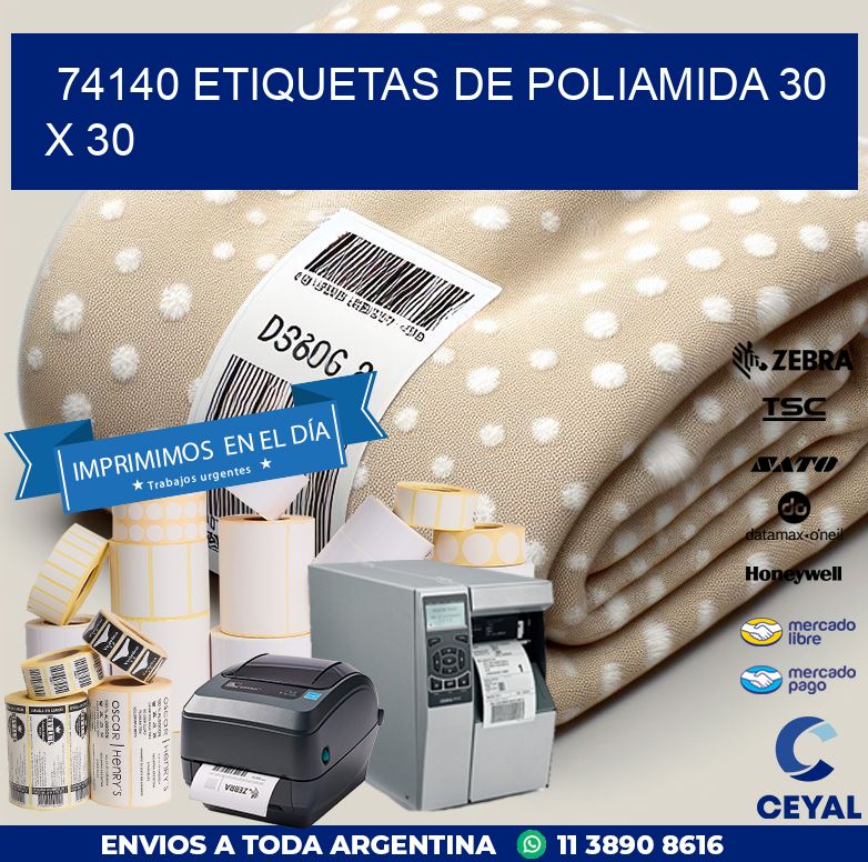 74140 ETIQUETAS DE POLIAMIDA 30 X 30
