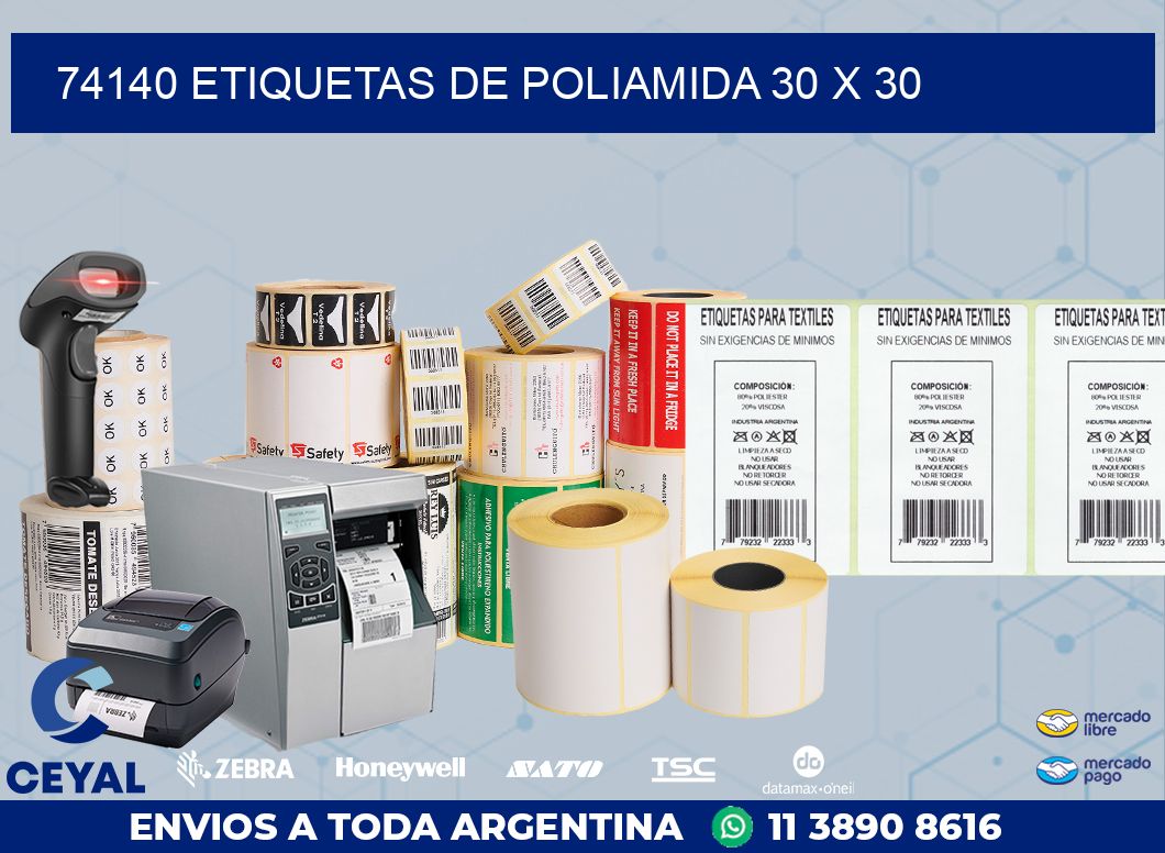 74140 ETIQUETAS DE POLIAMIDA 30 X 30
