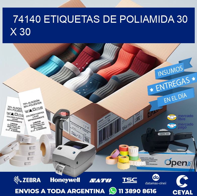 74140 ETIQUETAS DE POLIAMIDA 30 X 30