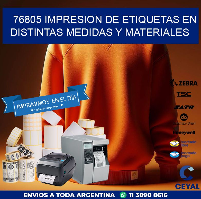 76805 IMPRESION DE ETIQUETAS EN DISTINTAS MEDIDAS Y MATERIALES