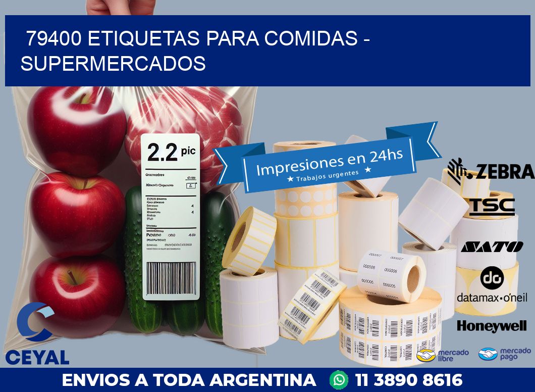 79400 ETIQUETAS PARA COMIDAS - SUPERMERCADOS