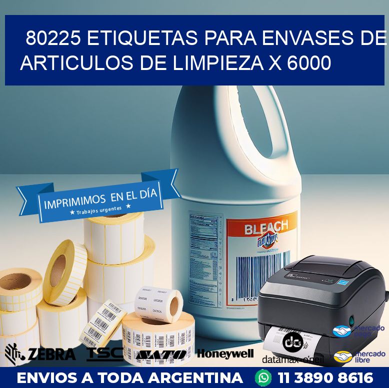 80225 ETIQUETAS PARA ENVASES DE ARTICULOS DE LIMPIEZA X 6000