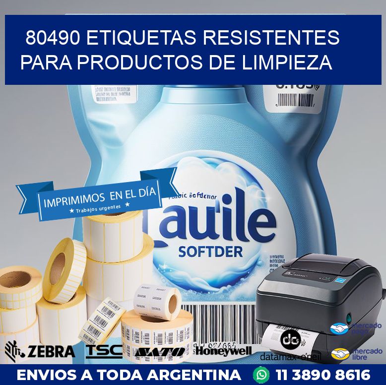 80490 ETIQUETAS RESISTENTES PARA PRODUCTOS DE LIMPIEZA