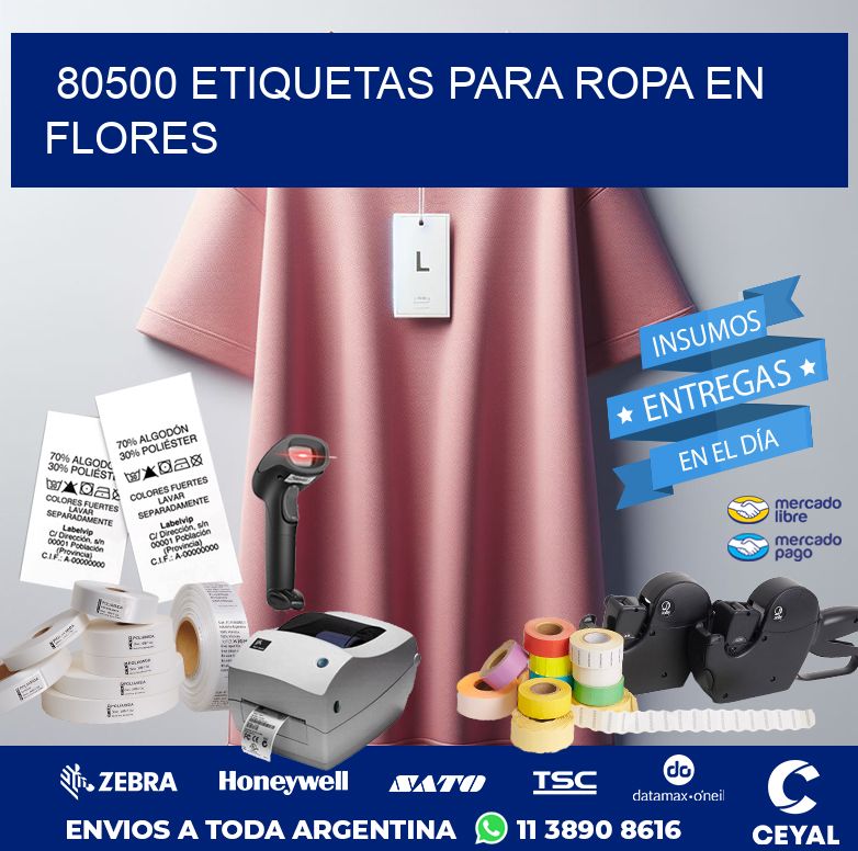 80500 ETIQUETAS PARA ROPA EN FLORES