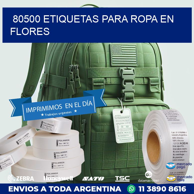 80500 ETIQUETAS PARA ROPA EN FLORES