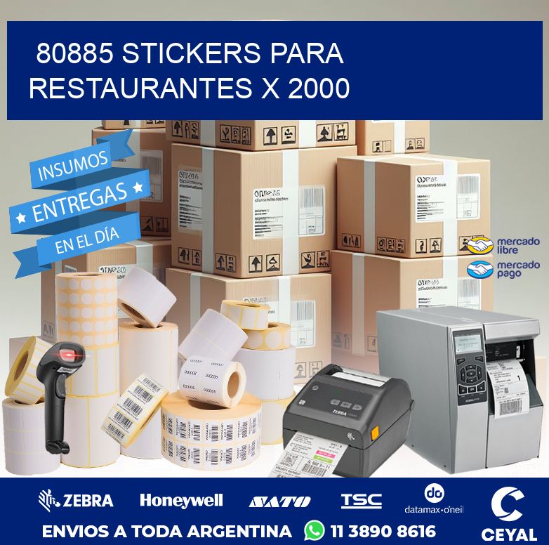 80885 STICKERS PARA RESTAURANTES X 2000