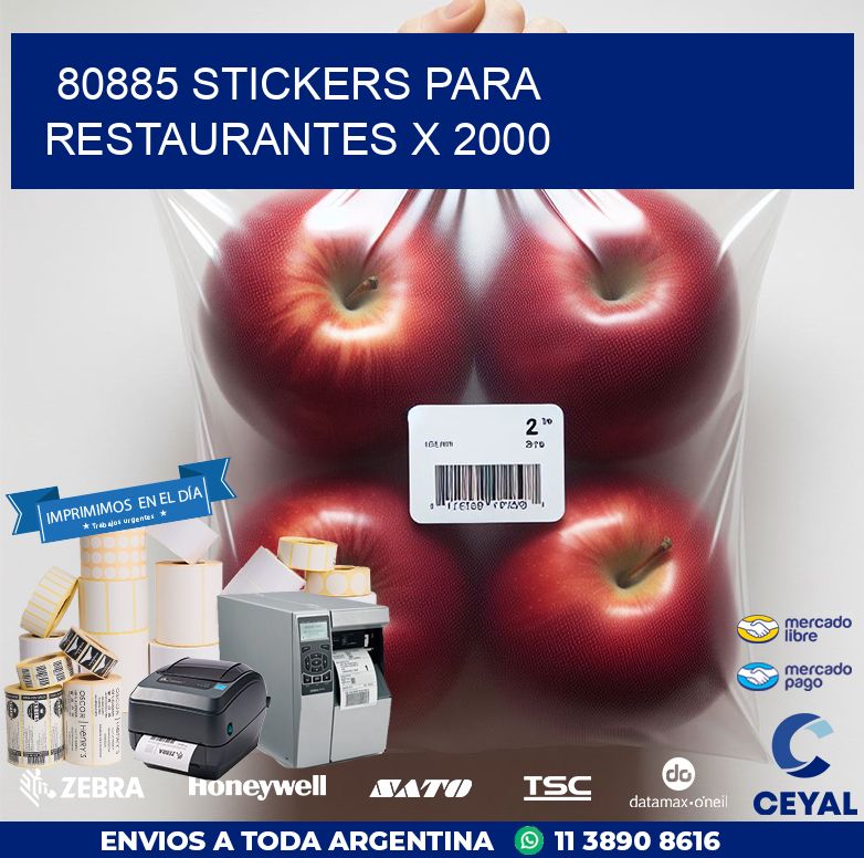 80885 STICKERS PARA RESTAURANTES X 2000