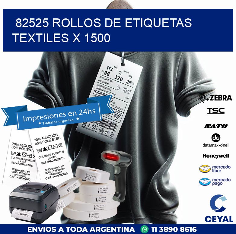 82525 ROLLOS DE ETIQUETAS TEXTILES X 1500
