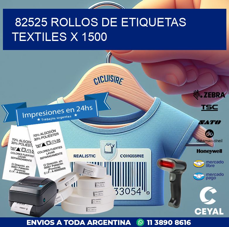 82525 ROLLOS DE ETIQUETAS TEXTILES X 1500