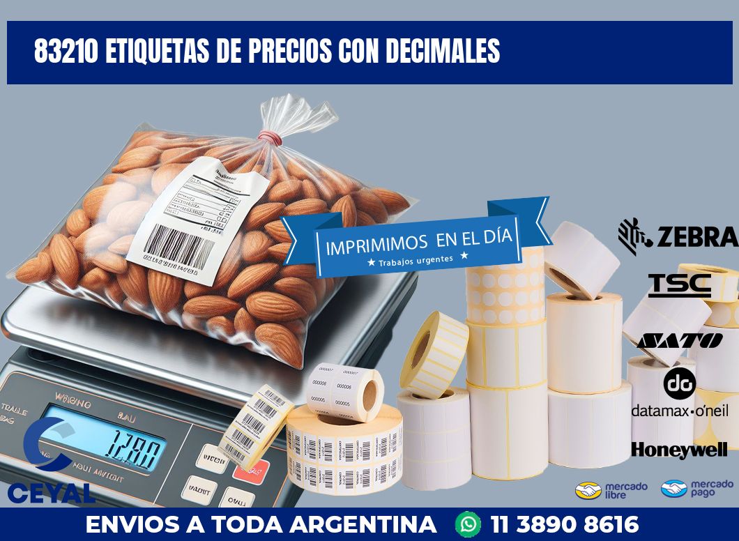 83210 ETIQUETAS DE PRECIOS CON DECIMALES