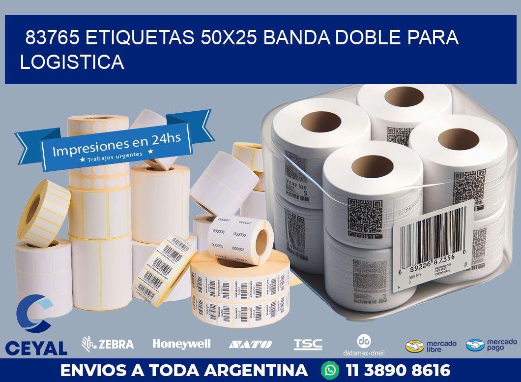 83765 ETIQUETAS 50X25 BANDA DOBLE PARA LOGISTICA