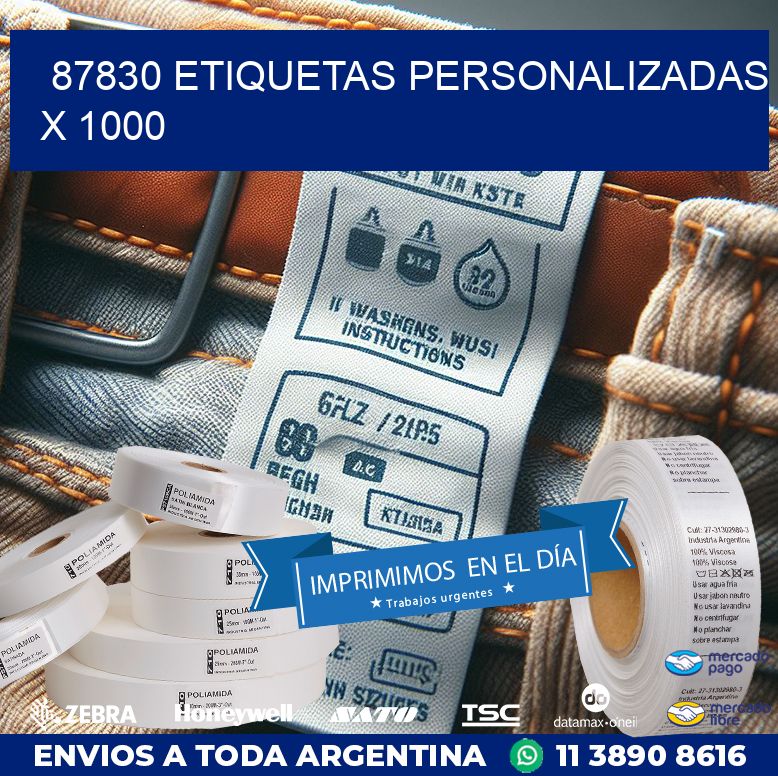 87830 ETIQUETAS PERSONALIZADAS X 1000