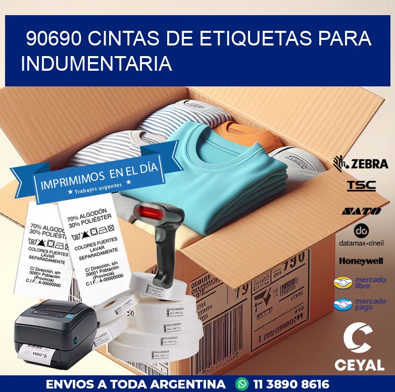 90690 CINTAS DE ETIQUETAS PARA INDUMENTARIA