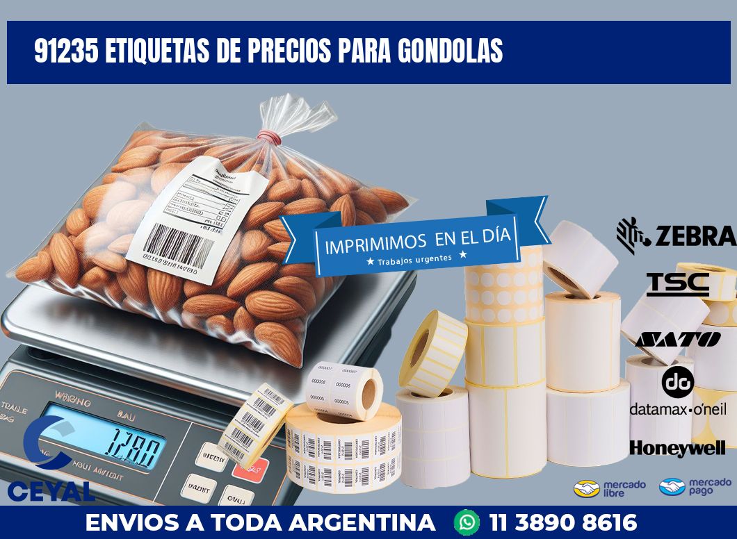 91235 ETIQUETAS DE PRECIOS PARA GONDOLAS