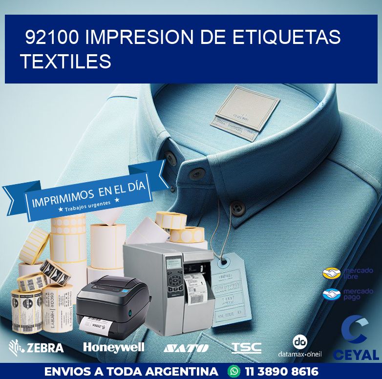 92100 IMPRESION DE ETIQUETAS TEXTILES