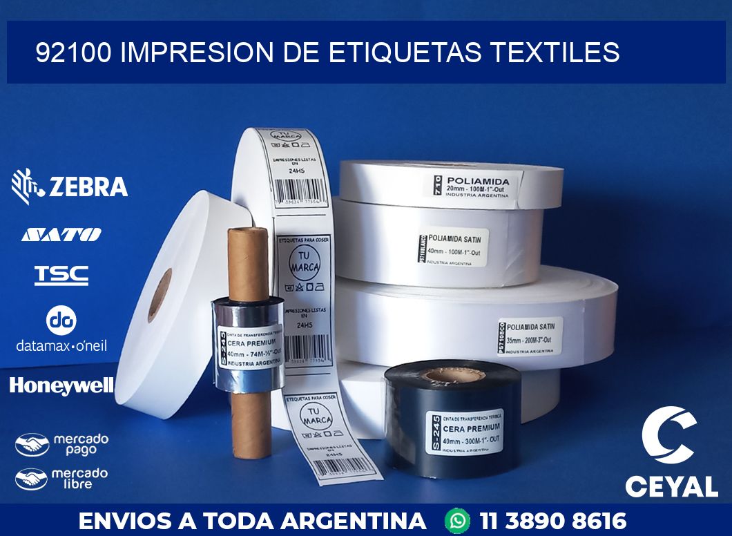 92100 IMPRESION DE ETIQUETAS TEXTILES