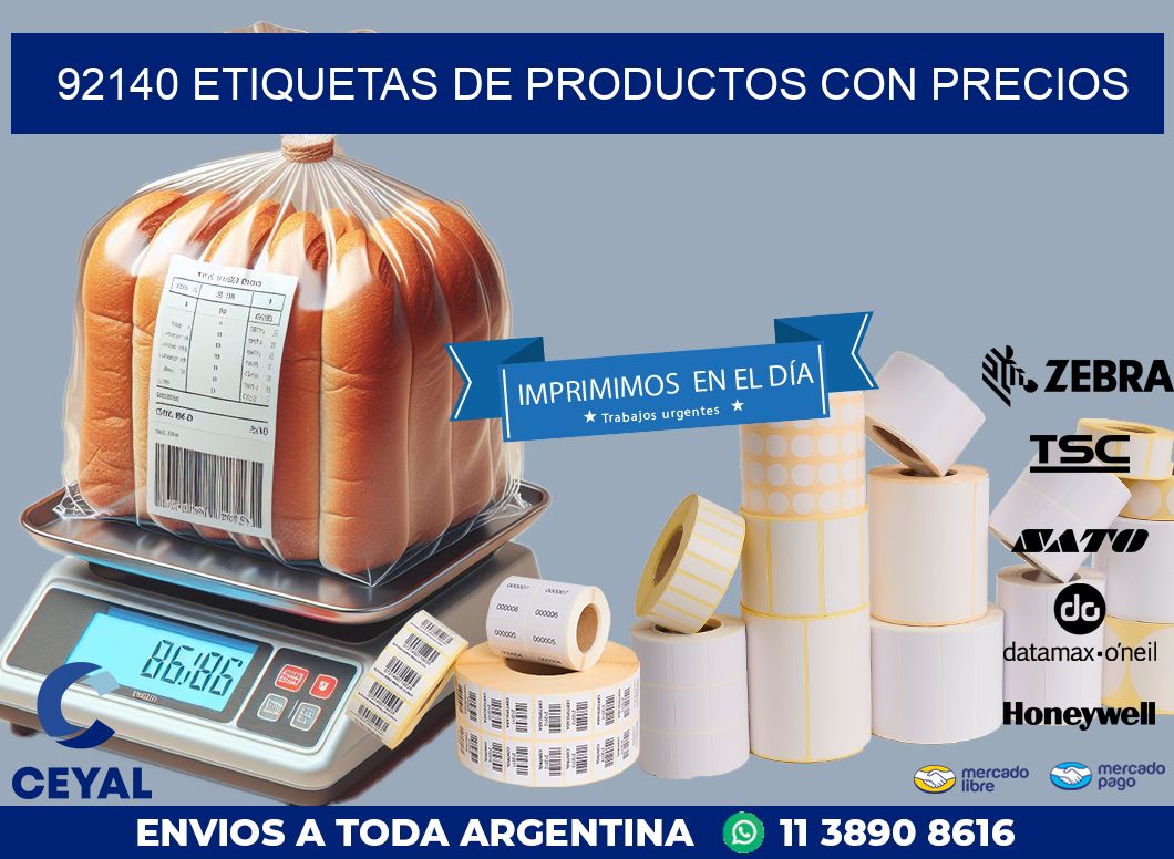 92140 ETIQUETAS DE PRODUCTOS CON PRECIOS