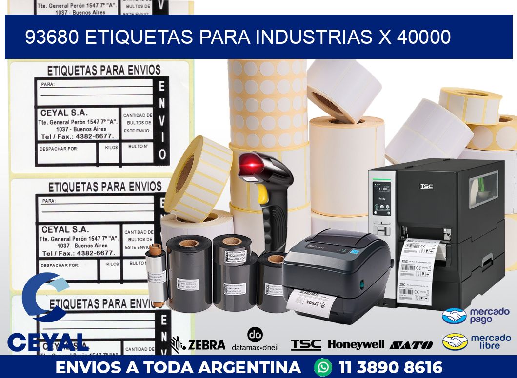 93680 ETIQUETAS PARA INDUSTRIAS X 40000