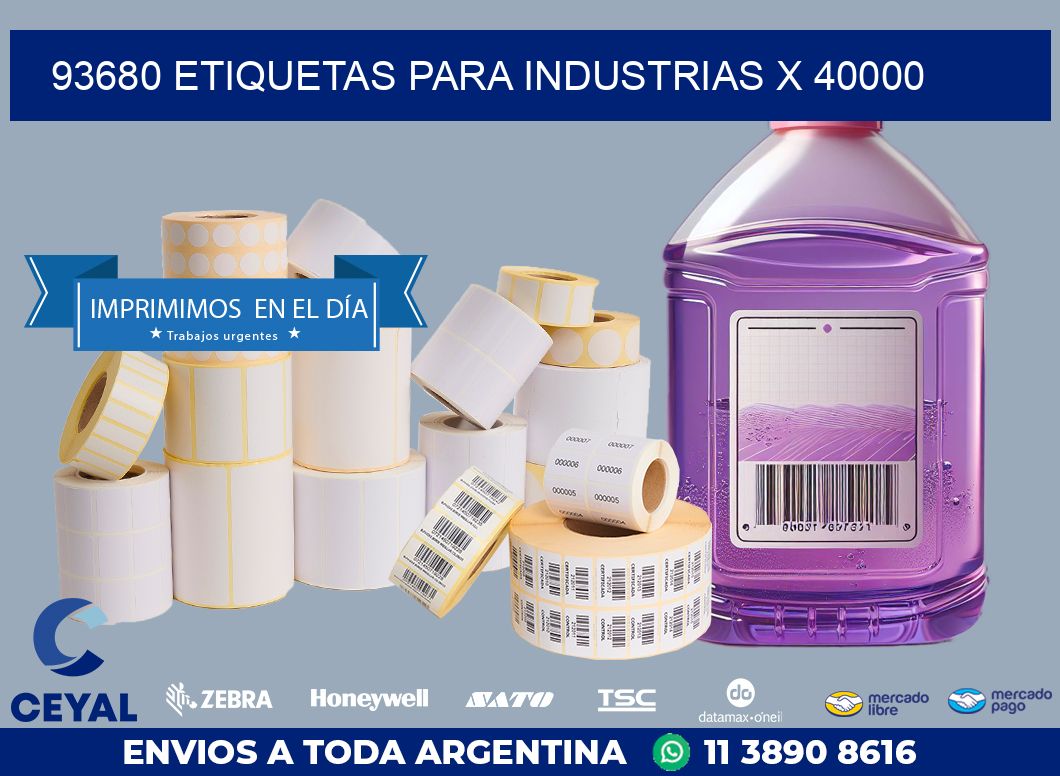 93680 ETIQUETAS PARA INDUSTRIAS X 40000