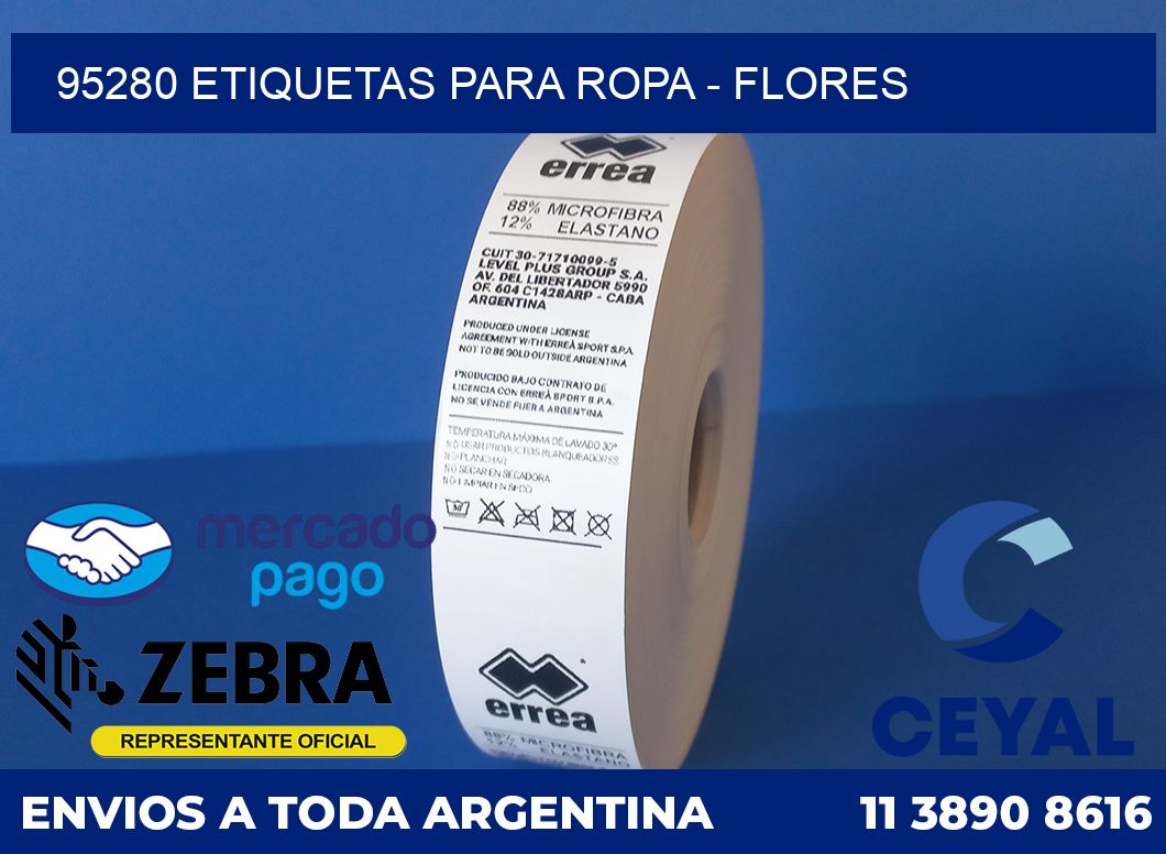 95280 ETIQUETAS PARA ROPA - FLORES