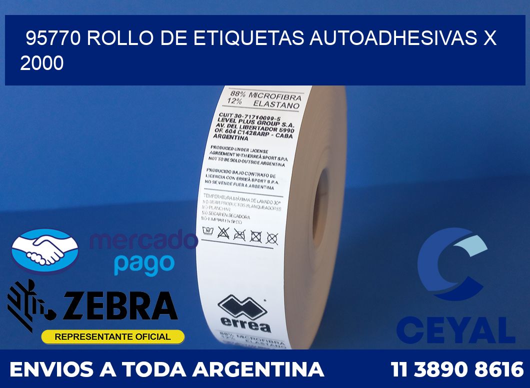 95770 ROLLO DE ETIQUETAS AUTOADHESIVAS X 2000