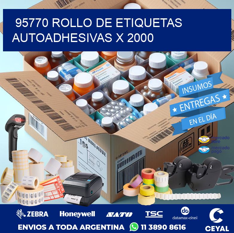95770 ROLLO DE ETIQUETAS AUTOADHESIVAS X 2000