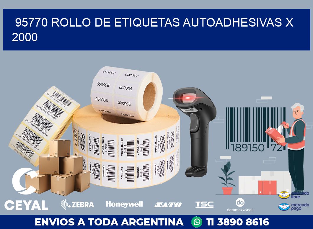 95770 ROLLO DE ETIQUETAS AUTOADHESIVAS X 2000