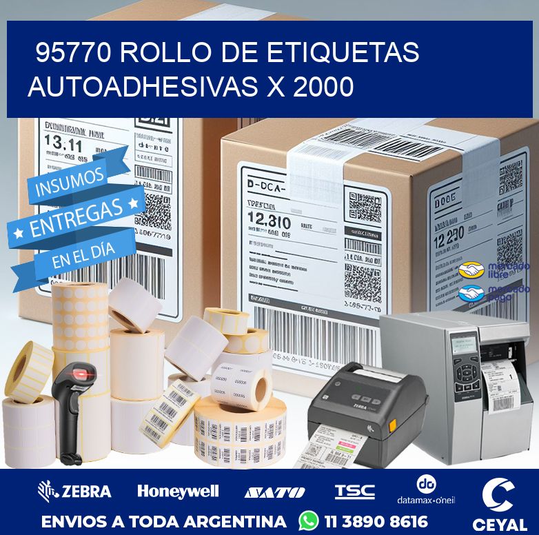 95770 ROLLO DE ETIQUETAS AUTOADHESIVAS X 2000