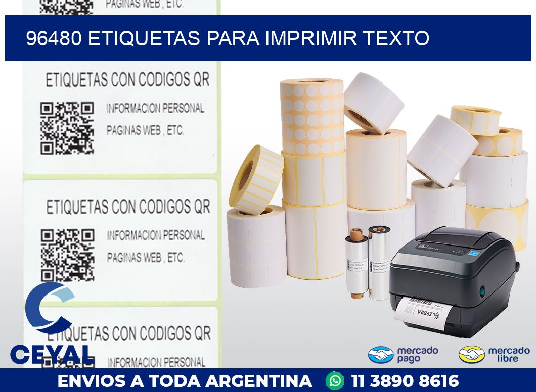 96480 ETIQUETAS PARA IMPRIMIR TEXTO