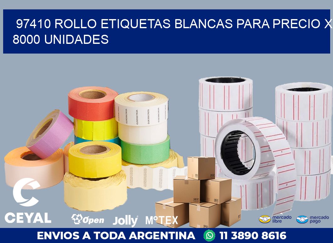 97410 ROLLO ETIQUETAS BLANCAS PARA PRECIO X 8000 UNIDADES