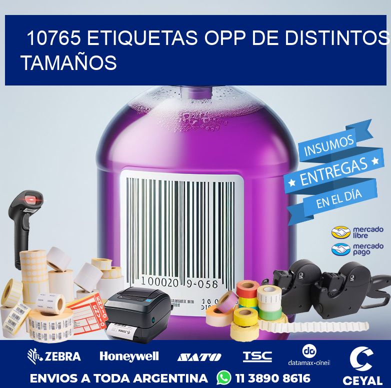 10765 ETIQUETAS OPP DE DISTINTOS TAMAÑOS
