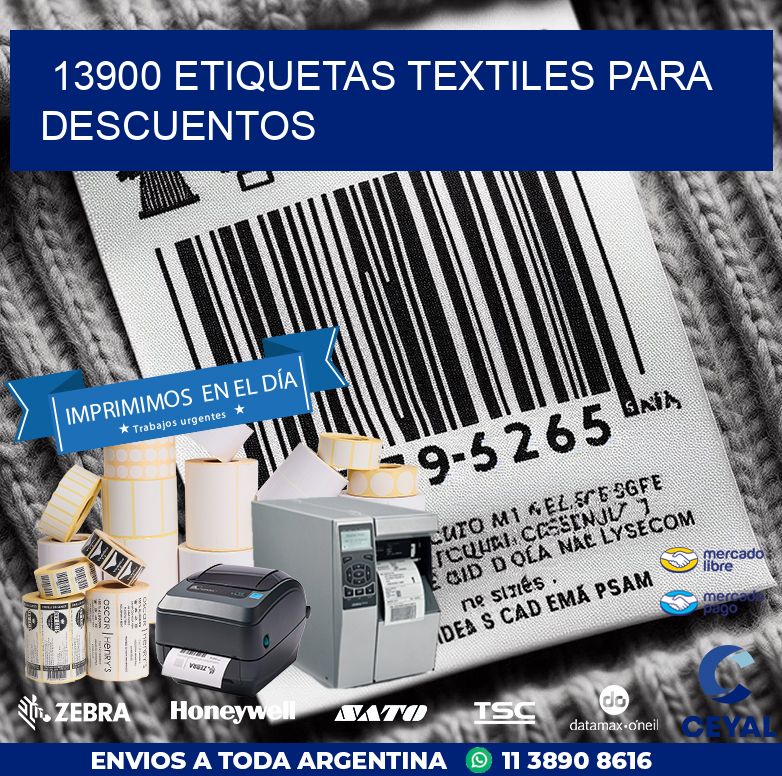13900 ETIQUETAS TEXTILES PARA DESCUENTOS