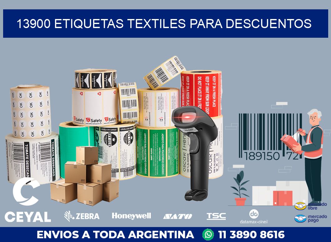 13900 ETIQUETAS TEXTILES PARA DESCUENTOS