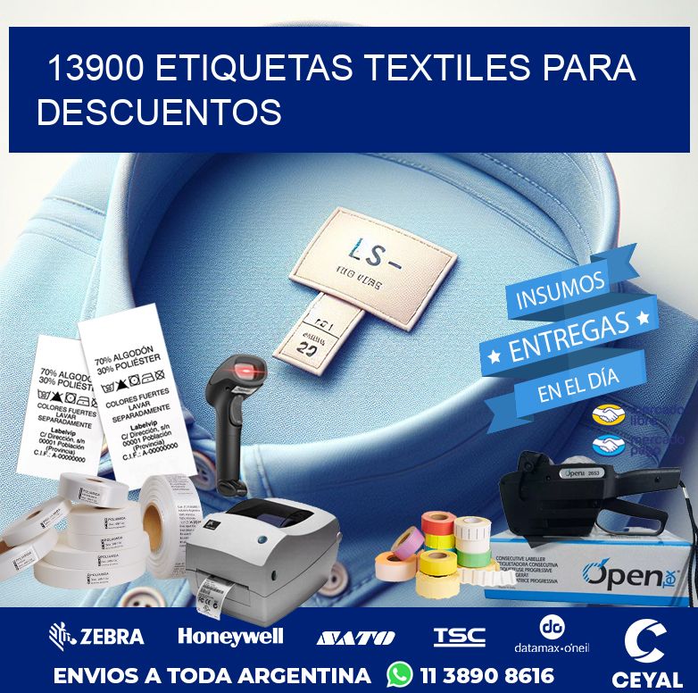 13900 ETIQUETAS TEXTILES PARA DESCUENTOS