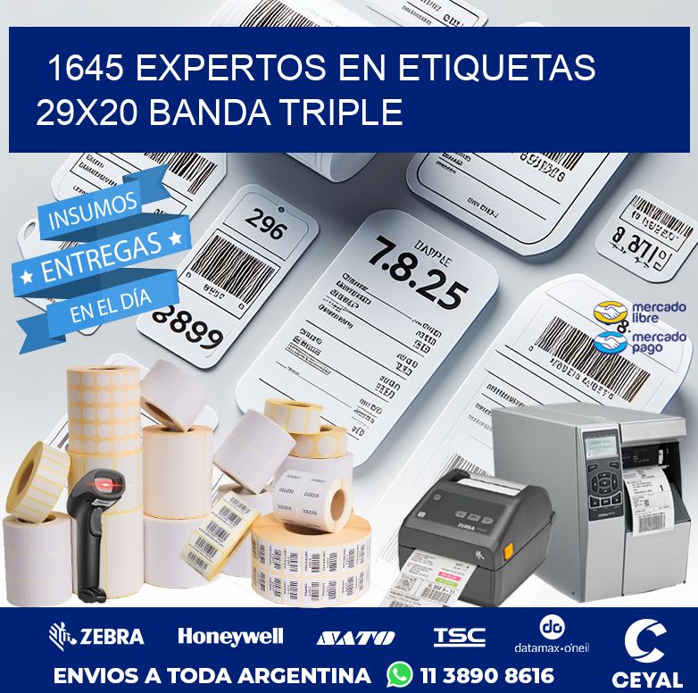 1645 EXPERTOS EN ETIQUETAS 29X20 BANDA TRIPLE