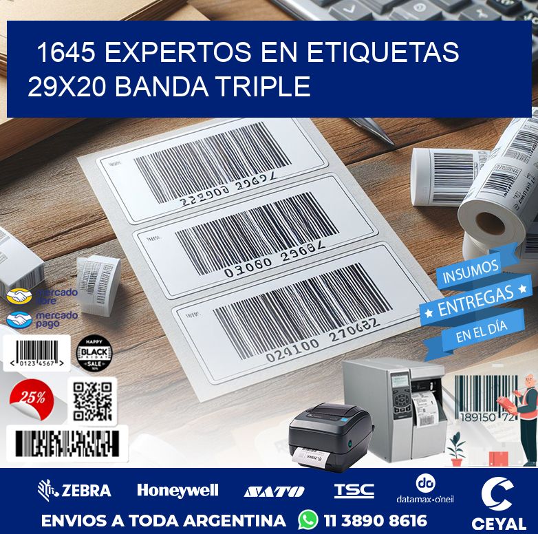 1645 EXPERTOS EN ETIQUETAS 29X20 BANDA TRIPLE
