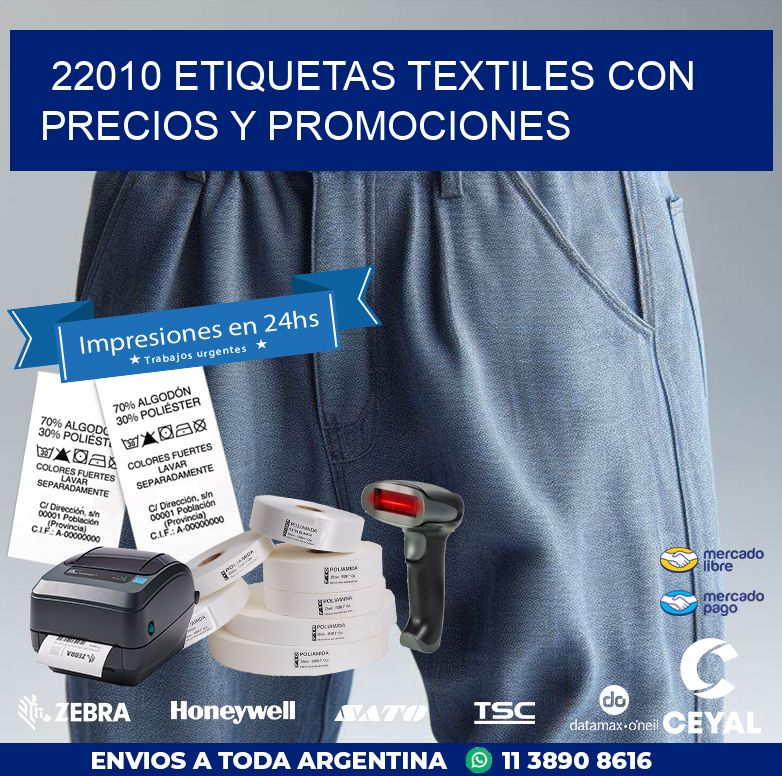 22010 ETIQUETAS TEXTILES CON PRECIOS Y PROMOCIONES