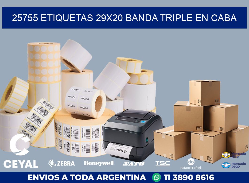 25755 ETIQUETAS 29X20 BANDA TRIPLE EN CABA