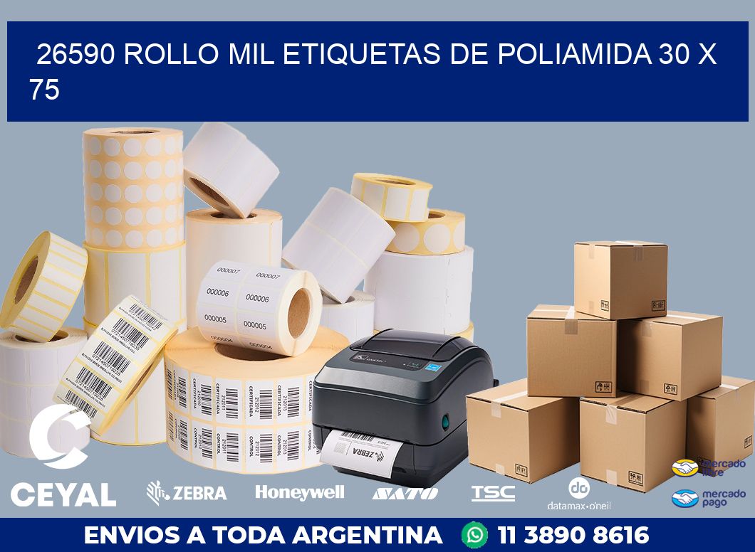 26590 ROLLO MIL ETIQUETAS DE POLIAMIDA 30 X 75