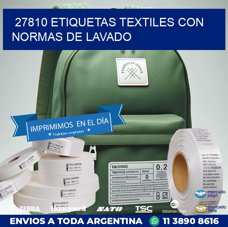 27810 ETIQUETAS TEXTILES CON NORMAS DE LAVADO