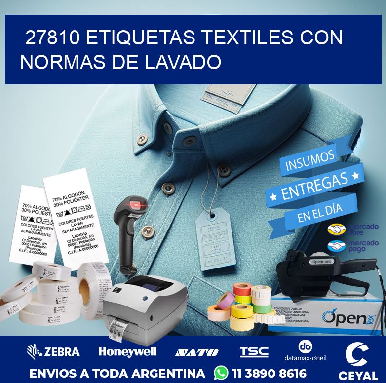 27810 ETIQUETAS TEXTILES CON NORMAS DE LAVADO