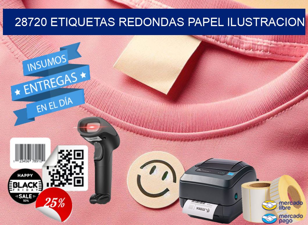 28720 ETIQUETAS REDONDAS PAPEL ILUSTRACION
