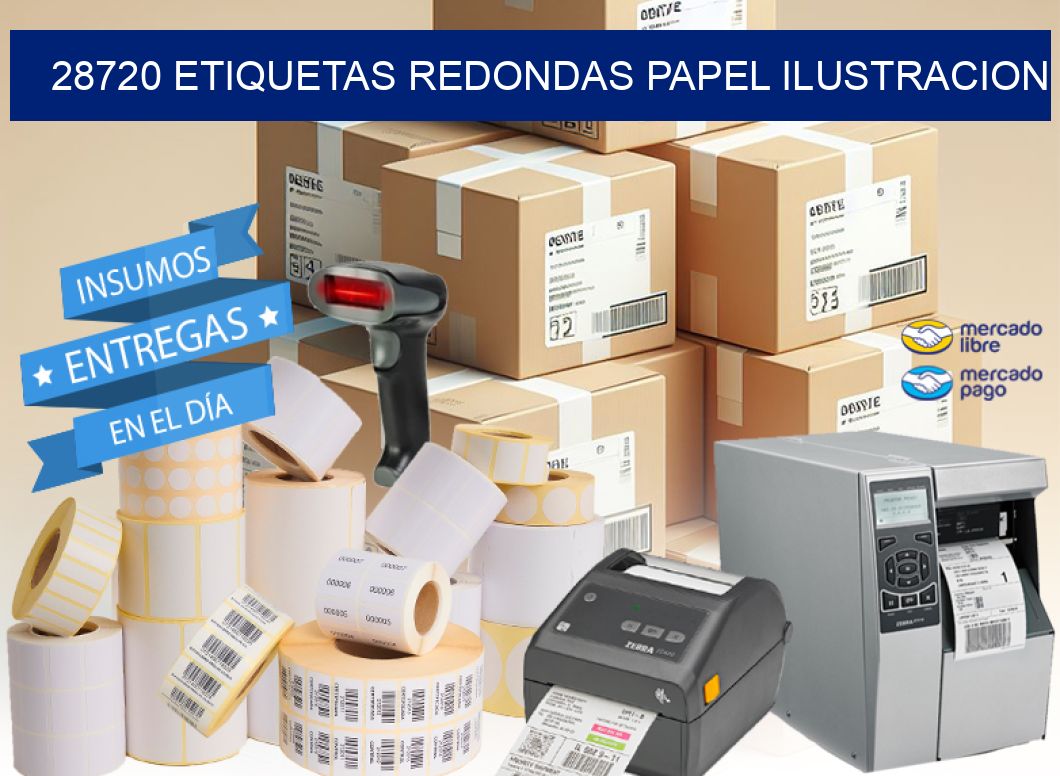 28720 ETIQUETAS REDONDAS PAPEL ILUSTRACION