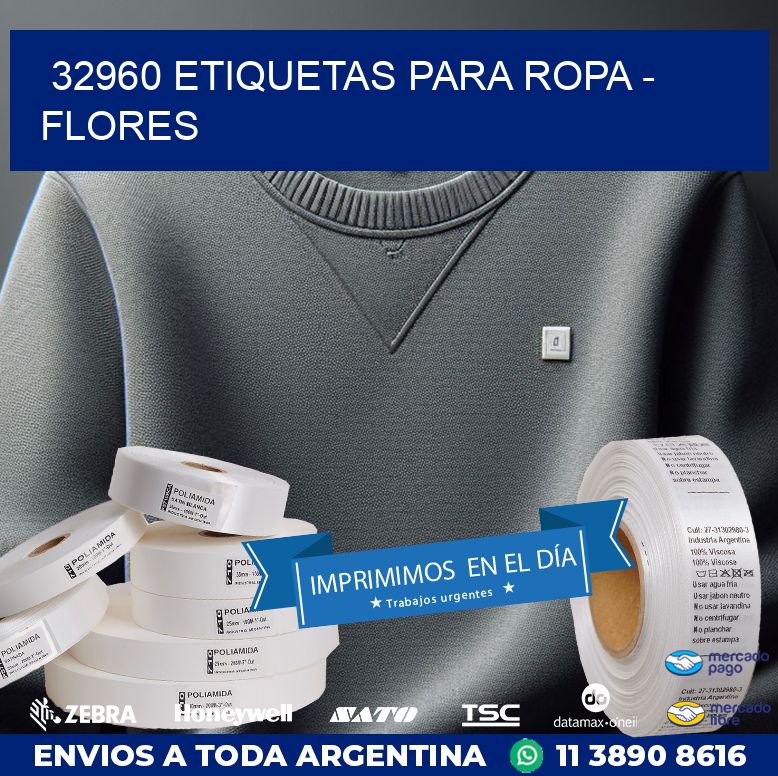 32960 ETIQUETAS PARA ROPA - FLORES