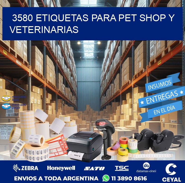 3580 ETIQUETAS PARA PET SHOP Y VETERINARIAS