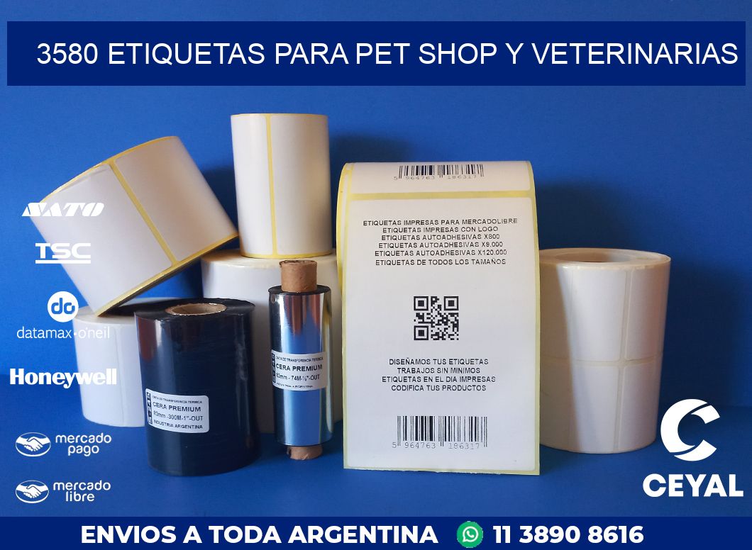 3580 ETIQUETAS PARA PET SHOP Y VETERINARIAS