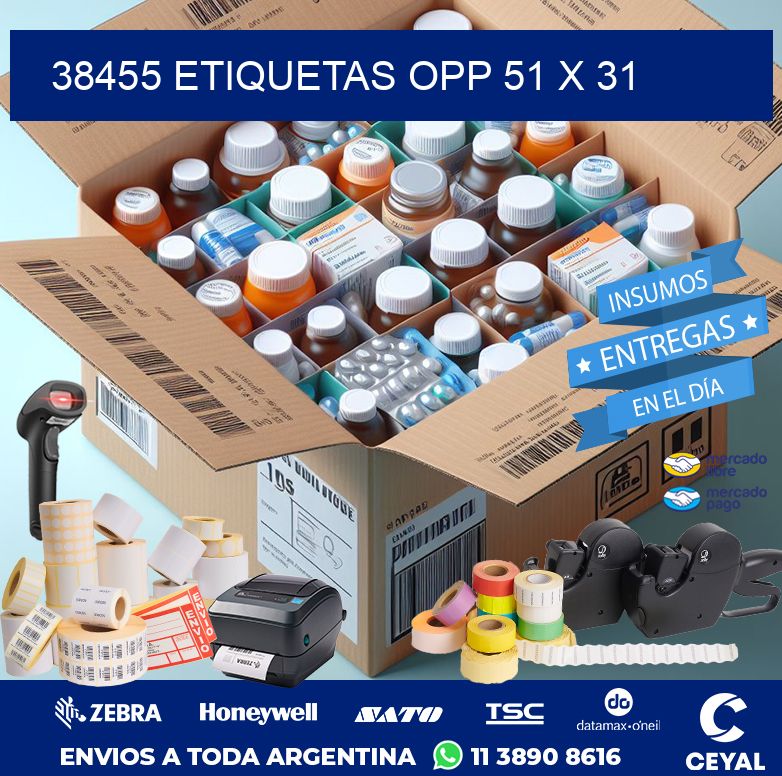 38455 ETIQUETAS OPP 51 X 31