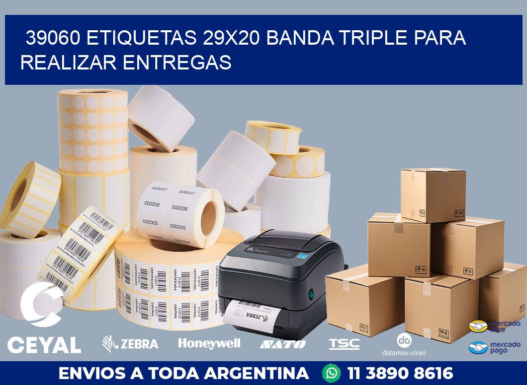 39060 ETIQUETAS 29X20 BANDA TRIPLE PARA REALIZAR ENTREGAS